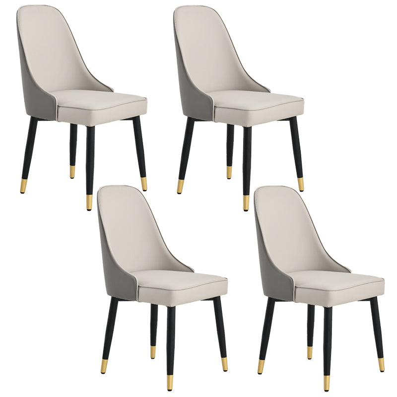 Nordic Style Metal Dining Armless Chair Upholstered Fabric Dining Side Chair Light Gray 4 Piece Set Black Gold Clearhalo ' kitchen&dining_furn' 'Dining Chairs' 'Dining Tables & Seating' 'dining_chair' 'furn' 'furn_dining_chair' 'Furniture' 'furniture_dining_chair' 'Kitchen & Dining Furniture' 'kitchen' 4097325