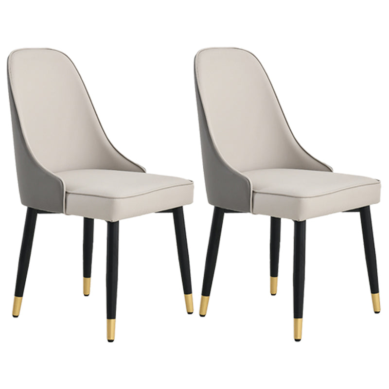 Nordic Style Metal Dining Armless Chair Upholstered Fabric Dining Side Chair Light Gray 2 Piece Set Black Gold Clearhalo ' kitchen&dining_furn' 'Dining Chairs' 'Dining Tables & Seating' 'dining_chair' 'furn' 'furn_dining_chair' 'Furniture' 'furniture_dining_chair' 'Kitchen & Dining Furniture' 'kitchen' 4097327