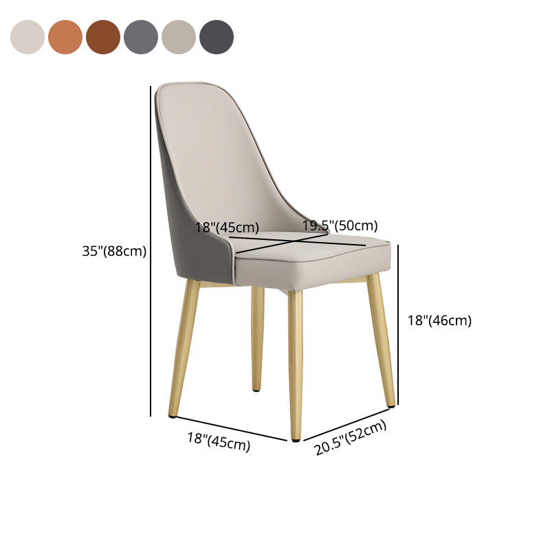 Nordic Style Metal Dining Armless Chair Upholstered Fabric Dining Side Chair Clearhalo ' kitchen&dining_furn' 'Dining Chairs' 'Dining Tables & Seating' 'dining_chair' 'furn' 'furn_dining_chair' 'Furniture' 'furniture_dining_chair' 'Kitchen & Dining Furniture' 'kitchen' 4097328