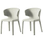 Modern Indoor-Outdoor Dining Room Chairs Dining Armless Faux Leather Chairs Off-White 2 Piece Set Clearhalo ' kitchen&dining_furn' 'Dining Chairs' 'Dining Tables & Seating' 'dining_chair' 'furn' 'furn_dining_chair' 'Furniture' 'furniture_dining_chair' 'Kitchen & Dining Furniture' 'kitchen' 4097333