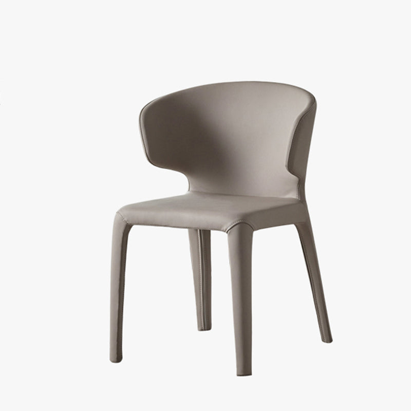 Modern Indoor-Outdoor Dining Room Chairs Dining Armless Faux Leather Chairs Grey 1 Piece Clearhalo ' kitchen&dining_furn' 'Dining Chairs' 'Dining Tables & Seating' 'dining_chair' 'furn' 'furn_dining_chair' 'Furniture' 'furniture_dining_chair' 'Kitchen & Dining Furniture' 'kitchen' 4097337