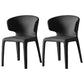 Modern Indoor-Outdoor Dining Room Chairs Dining Armless Faux Leather Chairs Black 2 Piece Set Clearhalo ' kitchen&dining_furn' 'Dining Chairs' 'Dining Tables & Seating' 'dining_chair' 'furn' 'furn_dining_chair' 'Furniture' 'furniture_dining_chair' 'Kitchen & Dining Furniture' 'kitchen' 4097345