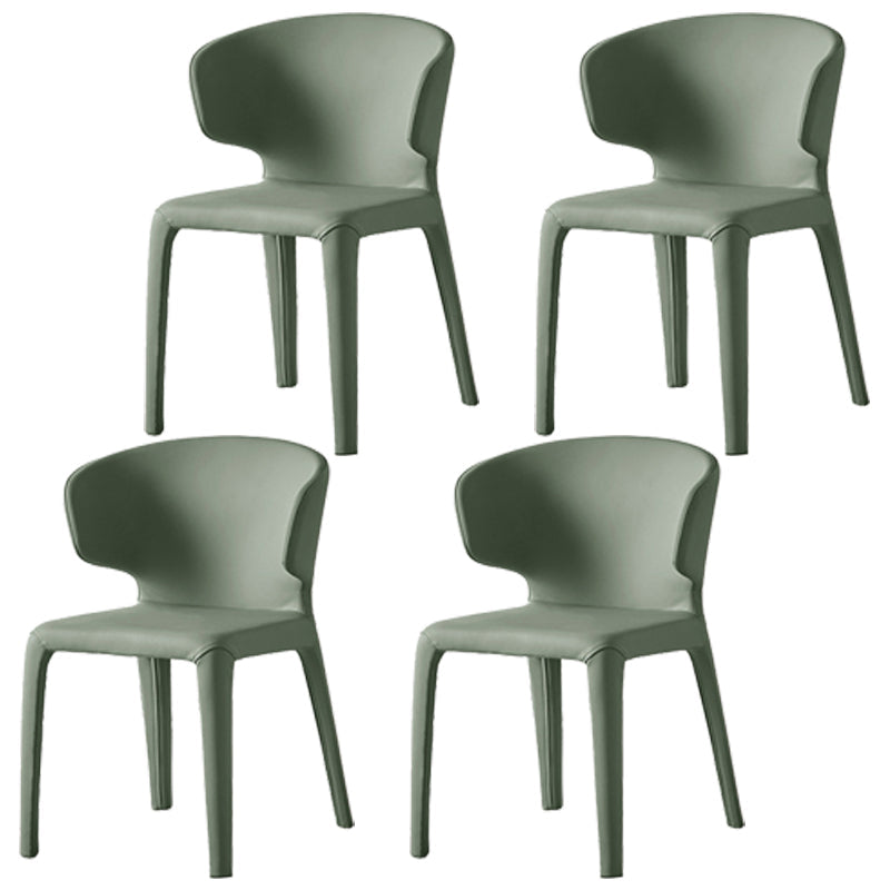 Modern Indoor-Outdoor Dining Room Chairs Dining Armless Faux Leather Chairs Light Green 4 Piece Set Clearhalo ' kitchen&dining_furn' 'Dining Chairs' 'Dining Tables & Seating' 'dining_chair' 'furn' 'furn_dining_chair' 'Furniture' 'furniture_dining_chair' 'Kitchen & Dining Furniture' 'kitchen' 4097346