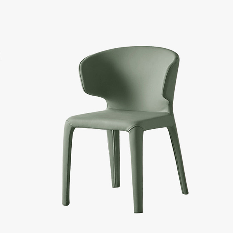 Modern Indoor-Outdoor Dining Room Chairs Dining Armless Faux Leather Chairs Light Green 1 Piece Clearhalo ' kitchen&dining_furn' 'Dining Chairs' 'Dining Tables & Seating' 'dining_chair' 'furn' 'furn_dining_chair' 'Furniture' 'furniture_dining_chair' 'Kitchen & Dining Furniture' 'kitchen' 4097347