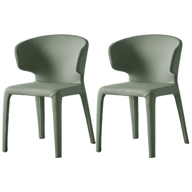Modern Indoor-Outdoor Dining Room Chairs Dining Armless Faux Leather Chairs Light Green 2 Piece Set Clearhalo ' kitchen&dining_furn' 'Dining Chairs' 'Dining Tables & Seating' 'dining_chair' 'furn' 'furn_dining_chair' 'Furniture' 'furniture_dining_chair' 'Kitchen & Dining Furniture' 'kitchen' 4097348