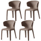 Modern Indoor-Outdoor Dining Room Chairs Dining Armless Faux Leather Chairs Brown 4 Piece Set Clearhalo ' kitchen&dining_furn' 'Dining Chairs' 'Dining Tables & Seating' 'dining_chair' 'furn' 'furn_dining_chair' 'Furniture' 'furniture_dining_chair' 'Kitchen & Dining Furniture' 'kitchen' 4097349