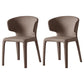 Modern Indoor-Outdoor Dining Room Chairs Dining Armless Faux Leather Chairs Brown 2 Piece Set Clearhalo ' kitchen&dining_furn' 'Dining Chairs' 'Dining Tables & Seating' 'dining_chair' 'furn' 'furn_dining_chair' 'Furniture' 'furniture_dining_chair' 'Kitchen & Dining Furniture' 'kitchen' 4097351