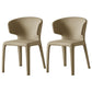 Modern Indoor-Outdoor Dining Room Chairs Dining Armless Faux Leather Chairs Beige 2 Piece Set Clearhalo ' kitchen&dining_furn' 'Dining Chairs' 'Dining Tables & Seating' 'dining_chair' 'furn' 'furn_dining_chair' 'Furniture' 'furniture_dining_chair' 'Kitchen & Dining Furniture' 'kitchen' 4097354
