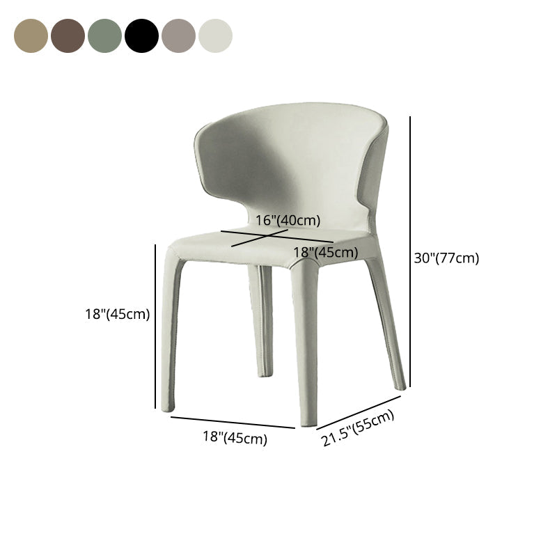 Modern Indoor-Outdoor Dining Room Chairs Dining Armless Faux Leather Chairs Clearhalo ' kitchen&dining_furn' 'Dining Chairs' 'Dining Tables & Seating' 'dining_chair' 'furn' 'furn_dining_chair' 'Furniture' 'furniture_dining_chair' 'Kitchen & Dining Furniture' 'kitchen' 4097355