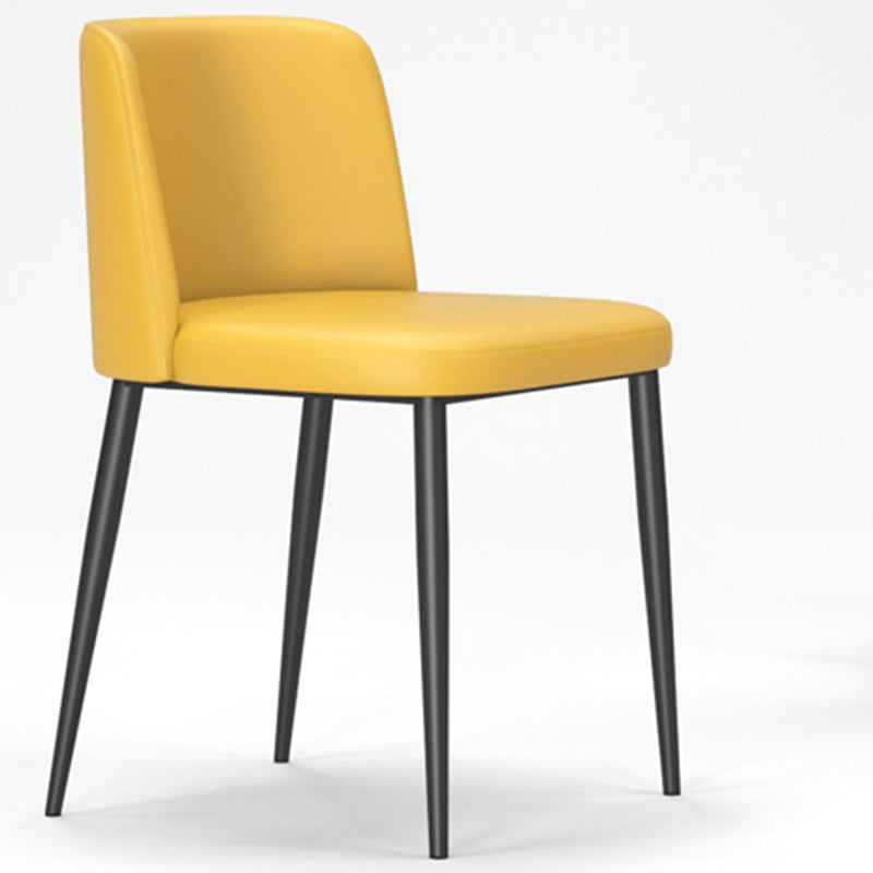 Designer Style Upholstered Home Side Chair Matte Finish Parsons Single Dining Chair Yellow Clearhalo ' kitchen&dining_furn' 'Dining Chairs' 'Dining Tables & Seating' 'dining_chair' 'furn' 'furn_dining_chair' 'Furniture' 'furniture_dining_chair' 'Kitchen & Dining Furniture' 'kitchen' 4097358