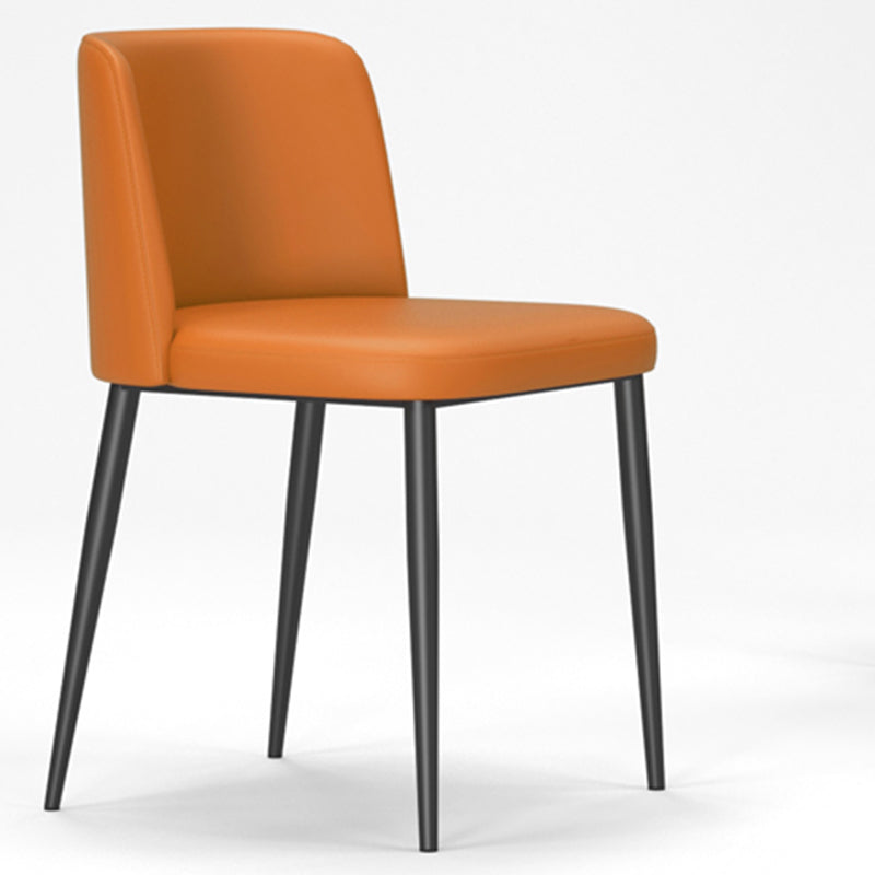 Designer Style Upholstered Home Side Chair Matte Finish Parsons Single Dining Chair Orange Clearhalo ' kitchen&dining_furn' 'Dining Chairs' 'Dining Tables & Seating' 'dining_chair' 'furn' 'furn_dining_chair' 'Furniture' 'furniture_dining_chair' 'Kitchen & Dining Furniture' 'kitchen' 4097375