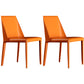 Modern Style Home Side Chair Solid Back Upholstered Dining Room Chair (Set of 2) Orange Clearhalo ' kitchen&dining_furn' 'Dining Chairs' 'Dining Tables & Seating' 'dining_chair' 'furn' 'furn_dining_chair' 'Furniture' 'furniture_dining_chair' 'Kitchen & Dining Furniture' 'kitchen' 4097384
