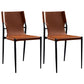 Modern Style Home Side Chair Solid Back Upholstered Dining Room Chair (Set of 2) Brown Clearhalo ' kitchen&dining_furn' 'Dining Chairs' 'Dining Tables & Seating' 'dining_chair' 'furn' 'furn_dining_chair' 'Furniture' 'furniture_dining_chair' 'Kitchen & Dining Furniture' 'kitchen' 4097388