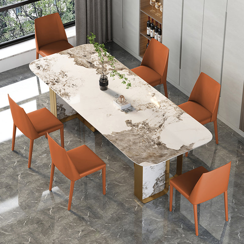 Modern Style Home Side Chair Solid Back Upholstered Dining Room Chair (Set of 2) Clearhalo ' kitchen&dining_furn' 'Dining Chairs' 'Dining Tables & Seating' 'dining_chair' 'furn' 'furn_dining_chair' 'Furniture' 'furniture_dining_chair' 'Kitchen & Dining Furniture' 'kitchen' 4097389