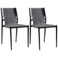 Modern Style Home Side Chair Solid Back Upholstered Dining Room Chair (Set of 2) Grey Clearhalo ' kitchen&dining_furn' 'Dining Chairs' 'Dining Tables & Seating' 'dining_chair' 'furn' 'furn_dining_chair' 'Furniture' 'furniture_dining_chair' 'Kitchen & Dining Furniture' 'kitchen' 4097398