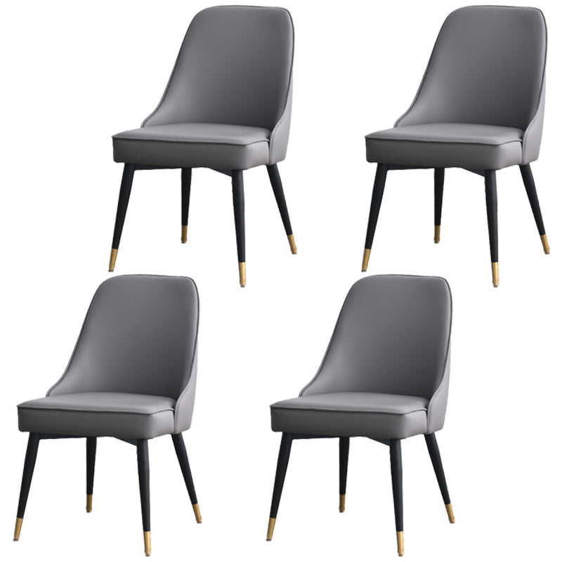 Nordic Style Dining Armless Chair Upholstered Fabric Dining Side Chair for Home Use Black-Gray 4 Piece Set Clearhalo ' kitchen&dining_furn' 'Dining Chairs' 'Dining Tables & Seating' 'dining_chair' 'furn' 'furn_dining_chair' 'Furniture' 'furniture_dining_chair' 'Kitchen & Dining Furniture' 'kitchen' 4097403