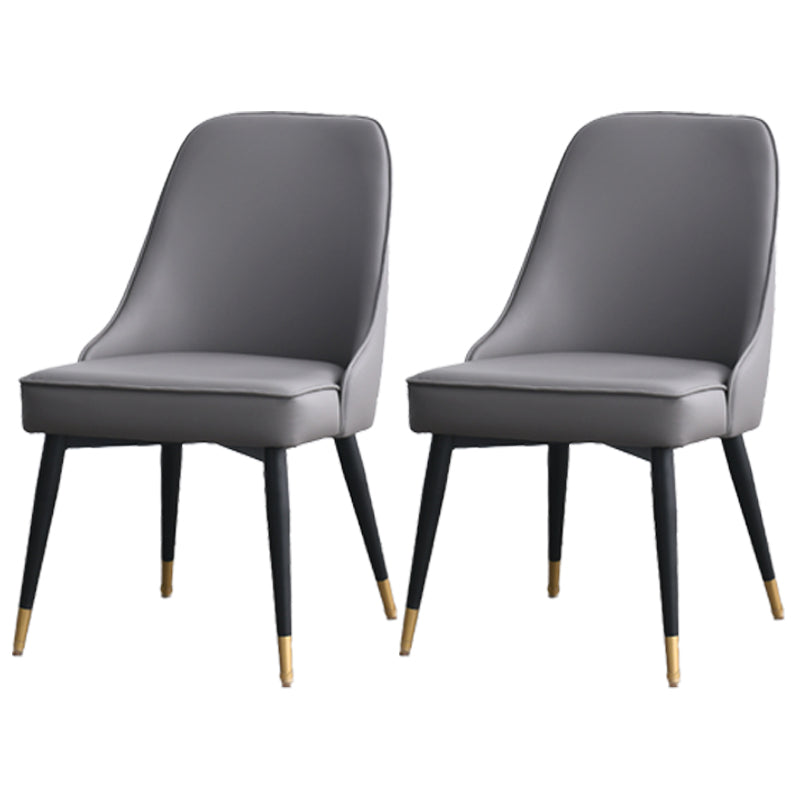 Nordic Style Dining Armless Chair Upholstered Fabric Dining Side Chair for Home Use Black-Gray 2 Piece Set Clearhalo ' kitchen&dining_furn' 'Dining Chairs' 'Dining Tables & Seating' 'dining_chair' 'furn' 'furn_dining_chair' 'Furniture' 'furniture_dining_chair' 'Kitchen & Dining Furniture' 'kitchen' 4097407