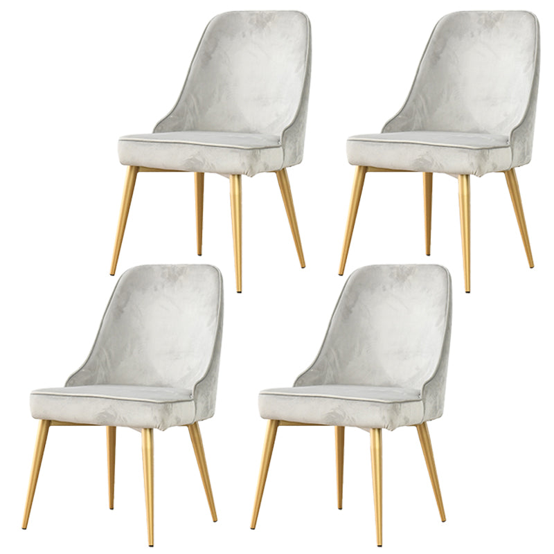 Nordic Style Dining Armless Chair Upholstered Fabric Dining Side Chair for Home Use Light Gray 4 Piece Set Clearhalo ' kitchen&dining_furn' 'Dining Chairs' 'Dining Tables & Seating' 'dining_chair' 'furn' 'furn_dining_chair' 'Furniture' 'furniture_dining_chair' 'Kitchen & Dining Furniture' 'kitchen' 4097414