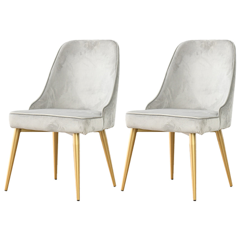 Nordic Style Dining Armless Chair Upholstered Fabric Dining Side Chair for Home Use Light Gray 2 Piece Set Clearhalo ' kitchen&dining_furn' 'Dining Chairs' 'Dining Tables & Seating' 'dining_chair' 'furn' 'furn_dining_chair' 'Furniture' 'furniture_dining_chair' 'Kitchen & Dining Furniture' 'kitchen' 4097418