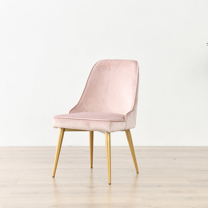 Nordic Style Dining Armless Chair Upholstered Fabric Dining Side Chair for Home Use Light Pink 1 Piece Clearhalo ' kitchen&dining_furn' 'Dining Chairs' 'Dining Tables & Seating' 'dining_chair' 'furn' 'furn_dining_chair' 'Furniture' 'furniture_dining_chair' 'Kitchen & Dining Furniture' 'kitchen' 4097423