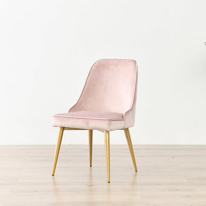 Nordic Style Dining Armless Chair Upholstered Fabric Dining Side Chair for Home Use Light Pink 1 Piece Clearhalo ' kitchen&dining_furn' 'Dining Chairs' 'Dining Tables & Seating' 'dining_chair' 'furn' 'furn_dining_chair' 'Furniture' 'furniture_dining_chair' 'Kitchen & Dining Furniture' 'kitchen' 4097423