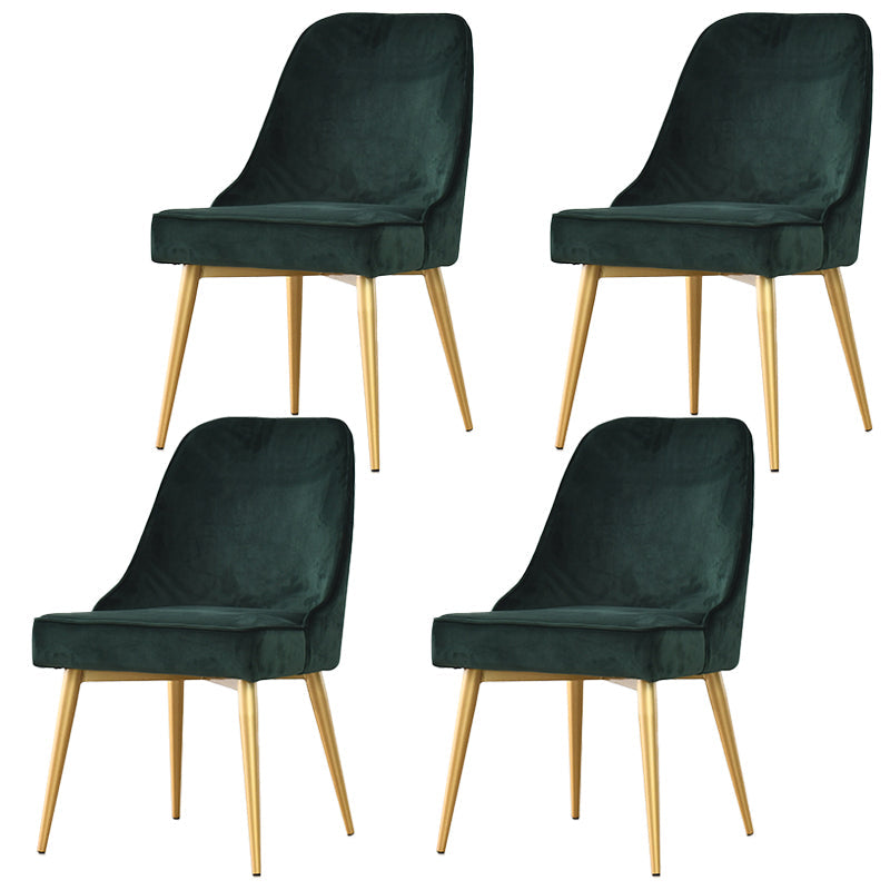Nordic Style Dining Armless Chair Upholstered Fabric Dining Side Chair for Home Use Blackish Green 4 Piece Set Clearhalo ' kitchen&dining_furn' 'Dining Chairs' 'Dining Tables & Seating' 'dining_chair' 'furn' 'furn_dining_chair' 'Furniture' 'furniture_dining_chair' 'Kitchen & Dining Furniture' 'kitchen' 4097425