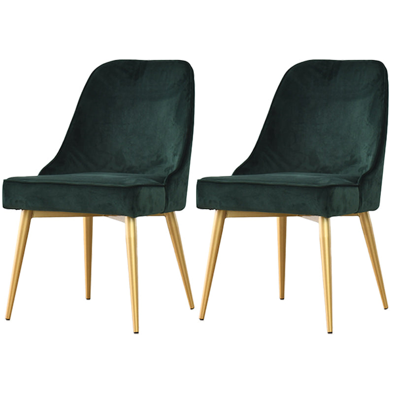 Nordic Style Dining Armless Chair Upholstered Fabric Dining Side Chair for Home Use Blackish Green 2 Piece Set Clearhalo ' kitchen&dining_furn' 'Dining Chairs' 'Dining Tables & Seating' 'dining_chair' 'furn' 'furn_dining_chair' 'Furniture' 'furniture_dining_chair' 'Kitchen & Dining Furniture' 'kitchen' 4097427