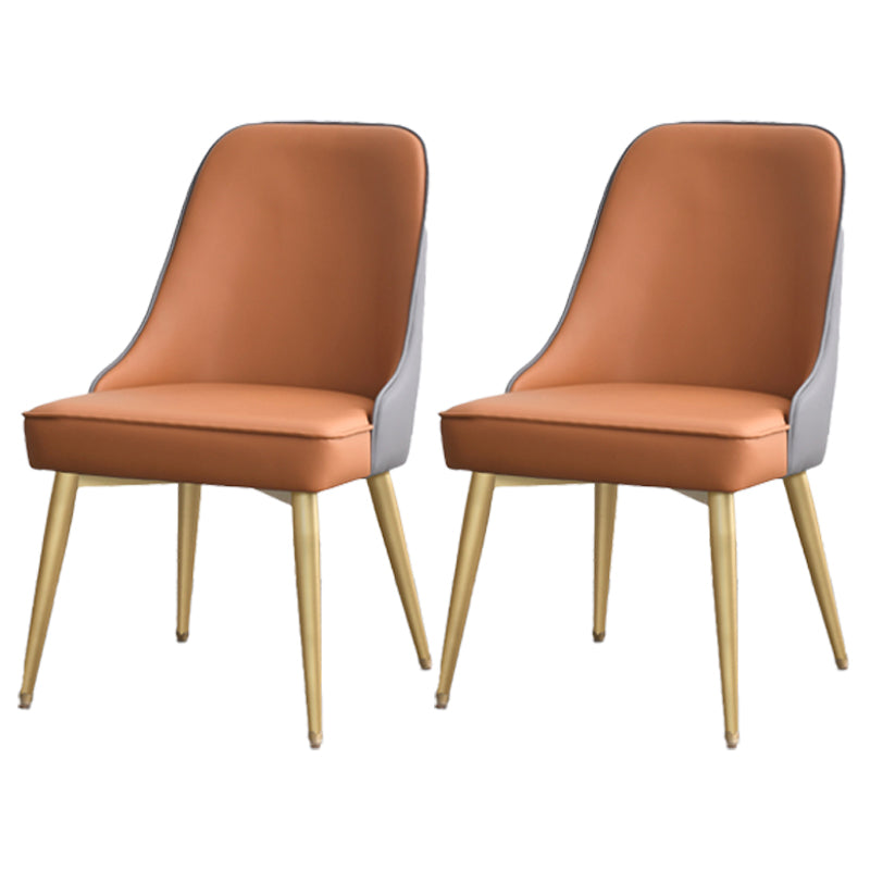 Nordic Style Dining Armless Chair Upholstered Fabric Dining Side Chair for Home Use Brown 2 Piece Set Clearhalo ' kitchen&dining_furn' 'Dining Chairs' 'Dining Tables & Seating' 'dining_chair' 'furn' 'furn_dining_chair' 'Furniture' 'furniture_dining_chair' 'Kitchen & Dining Furniture' 'kitchen' 4097433