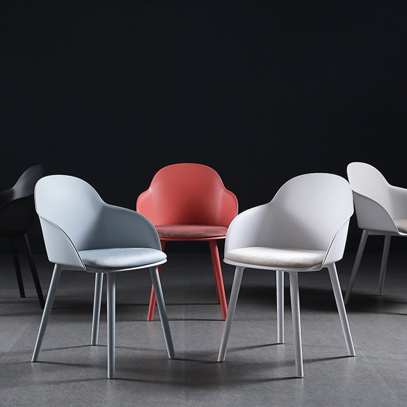 Contemporary Style Dining Chair Kitchen Arm Side Chair with Plastic Legs Clearhalo ' kitchen&dining_furn' 'Dining Chairs' 'Dining Tables & Seating' 'dining_chair' 'furn' 'furn_dining_chair' 'Furniture' 'furniture_dining_chair' 'Kitchen & Dining Furniture' 'kitchen' 4097438