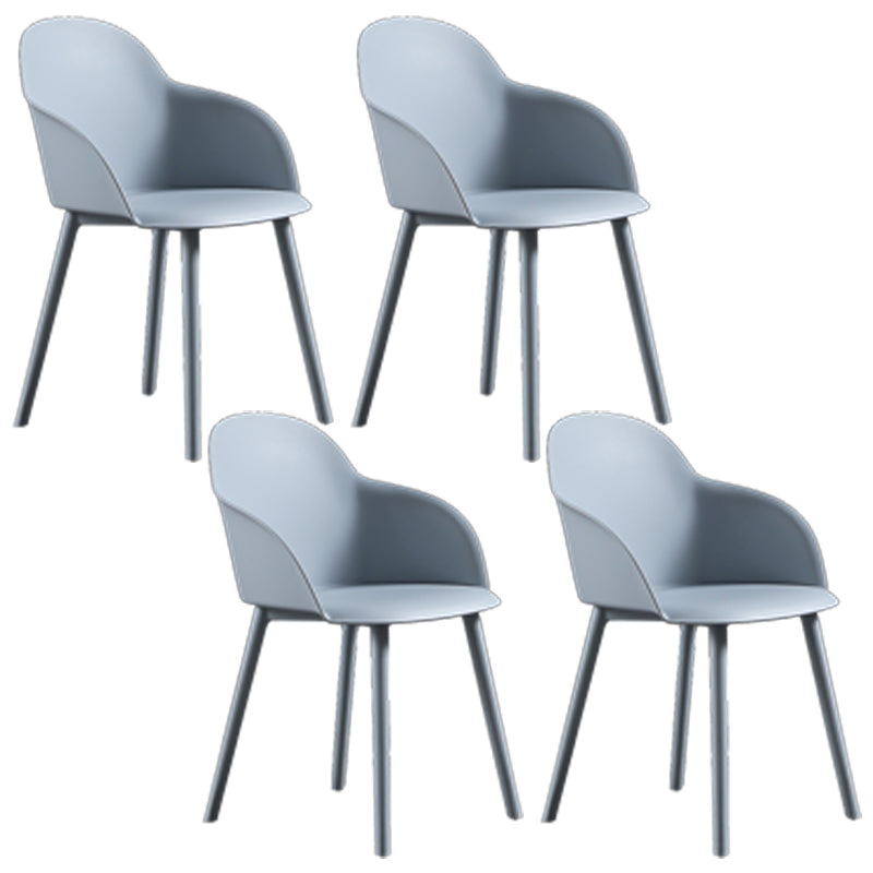 Contemporary Style Dining Chair Kitchen Arm Side Chair with Plastic Legs Grey 4 Piece Set Clearhalo ' kitchen&dining_furn' 'Dining Chairs' 'Dining Tables & Seating' 'dining_chair' 'furn' 'furn_dining_chair' 'Furniture' 'furniture_dining_chair' 'Kitchen & Dining Furniture' 'kitchen' 4097439