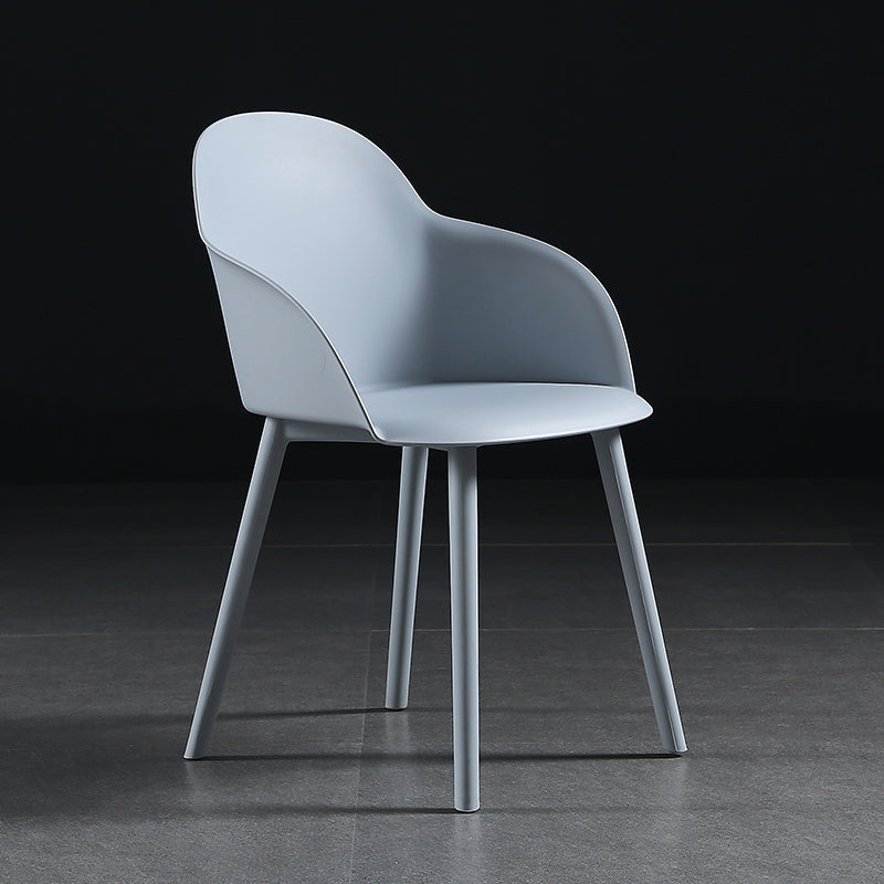 Contemporary Style Dining Chair Kitchen Arm Side Chair with Plastic Legs Grey 1 Piece Clearhalo ' kitchen&dining_furn' 'Dining Chairs' 'Dining Tables & Seating' 'dining_chair' 'furn' 'furn_dining_chair' 'Furniture' 'furniture_dining_chair' 'Kitchen & Dining Furniture' 'kitchen' 4097440