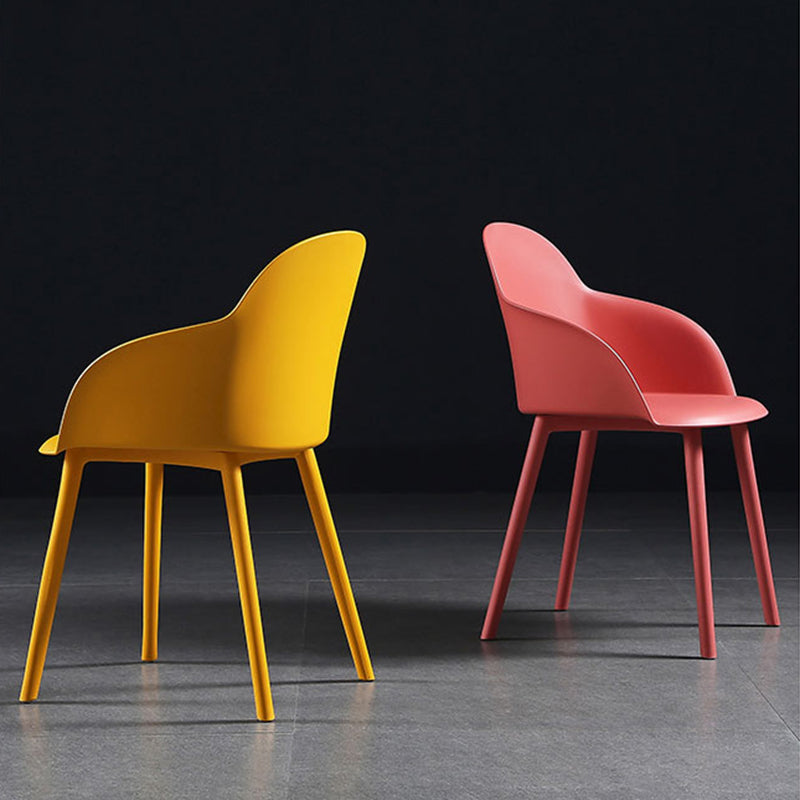 Contemporary Style Dining Chair Kitchen Arm Side Chair with Plastic Legs Clearhalo ' kitchen&dining_furn' 'Dining Chairs' 'Dining Tables & Seating' 'dining_chair' 'furn' 'furn_dining_chair' 'Furniture' 'furniture_dining_chair' 'Kitchen & Dining Furniture' 'kitchen' 4097441