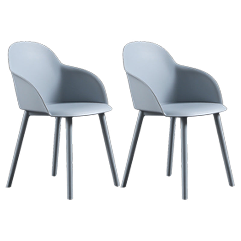 Contemporary Style Dining Chair Kitchen Arm Side Chair with Plastic Legs Grey 2 Piece Set Clearhalo ' kitchen&dining_furn' 'Dining Chairs' 'Dining Tables & Seating' 'dining_chair' 'furn' 'furn_dining_chair' 'Furniture' 'furniture_dining_chair' 'Kitchen & Dining Furniture' 'kitchen' 4097442