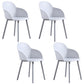 Contemporary Style Dining Chair Kitchen Arm Side Chair with Plastic Legs White 4 Piece Set Clearhalo ' kitchen&dining_furn' 'Dining Chairs' 'Dining Tables & Seating' 'dining_chair' 'furn' 'furn_dining_chair' 'Furniture' 'furniture_dining_chair' 'Kitchen & Dining Furniture' 'kitchen' 4097444