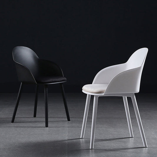 Contemporary Style Dining Chair Kitchen Arm Side Chair with Plastic Legs Clearhalo ' kitchen&dining_furn' 'Dining Chairs' 'Dining Tables & Seating' 'dining_chair' 'furn' 'furn_dining_chair' 'Furniture' 'furniture_dining_chair' 'Kitchen & Dining Furniture' 'kitchen' 4097455