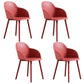 Contemporary Style Dining Chair Kitchen Arm Side Chair with Plastic Legs Rose Red 4 Piece Set Clearhalo ' kitchen&dining_furn' 'Dining Chairs' 'Dining Tables & Seating' 'dining_chair' 'furn' 'furn_dining_chair' 'Furniture' 'furniture_dining_chair' 'Kitchen & Dining Furniture' 'kitchen' 4097463