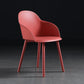 Contemporary Style Dining Chair Kitchen Arm Side Chair with Plastic Legs Rose Red 1 Piece Clearhalo ' kitchen&dining_furn' 'Dining Chairs' 'Dining Tables & Seating' 'dining_chair' 'furn' 'furn_dining_chair' 'Furniture' 'furniture_dining_chair' 'Kitchen & Dining Furniture' 'kitchen' 4097464