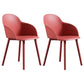 Contemporary Style Dining Chair Kitchen Arm Side Chair with Plastic Legs Rose Red 2 Piece Set Clearhalo ' kitchen&dining_furn' 'Dining Chairs' 'Dining Tables & Seating' 'dining_chair' 'furn' 'furn_dining_chair' 'Furniture' 'furniture_dining_chair' 'Kitchen & Dining Furniture' 'kitchen' 4097465