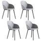 Contemporary Style Dining Chair Kitchen Arm Side Chair with Plastic Legs Light Gray 4 Piece Set Clearhalo ' kitchen&dining_furn' 'Dining Chairs' 'Dining Tables & Seating' 'dining_chair' 'furn' 'furn_dining_chair' 'Furniture' 'furniture_dining_chair' 'Kitchen & Dining Furniture' 'kitchen' 4097466