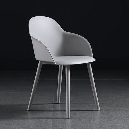Contemporary Style Dining Chair Kitchen Arm Side Chair with Plastic Legs Light Gray 1 Piece Clearhalo ' kitchen&dining_furn' 'Dining Chairs' 'Dining Tables & Seating' 'dining_chair' 'furn' 'furn_dining_chair' 'Furniture' 'furniture_dining_chair' 'Kitchen & Dining Furniture' 'kitchen' 4097467