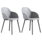Contemporary Style Dining Chair Kitchen Arm Side Chair with Plastic Legs Light Gray 2 Piece Set Clearhalo ' kitchen&dining_furn' 'Dining Chairs' 'Dining Tables & Seating' 'dining_chair' 'furn' 'furn_dining_chair' 'Furniture' 'furniture_dining_chair' 'Kitchen & Dining Furniture' 'kitchen' 4097468