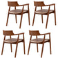 Contemporary Leather Dining Room Arm Chair Wood Open Back Dining Chair Walnut Pink 4 Piece Set Clearhalo ' kitchen&dining_furn' 'Dining Chairs' 'Dining Tables & Seating' 'dining_chair' 'furn' 'furn_dining_chair' 'Furniture' 'furniture_dining_chair' 'Kitchen & Dining Furniture' 'kitchen' 4097471