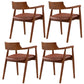 Contemporary Leather Dining Room Arm Chair Wood Open Back Dining Chair Walnut Brown 4 Piece Set Clearhalo ' kitchen&dining_furn' 'Dining Chairs' 'Dining Tables & Seating' 'dining_chair' 'furn' 'furn_dining_chair' 'Furniture' 'furniture_dining_chair' 'Kitchen & Dining Furniture' 'kitchen' 4097477