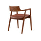 Contemporary Leather Dining Room Arm Chair Wood Open Back Dining Chair Walnut Brown 1 Piece Clearhalo ' kitchen&dining_furn' 'Dining Chairs' 'Dining Tables & Seating' 'dining_chair' 'furn' 'furn_dining_chair' 'Furniture' 'furniture_dining_chair' 'Kitchen & Dining Furniture' 'kitchen' 4097478