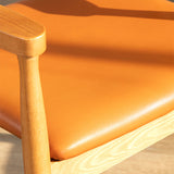 Contemporary Leather Dining Room Arm Chair Wood Open Back Dining Chair Clearhalo ' kitchen&dining_furn' 'Dining Chairs' 'Dining Tables & Seating' 'dining_chair' 'furn' 'furn_dining_chair' 'Furniture' 'furniture_dining_chair' 'Kitchen & Dining Furniture' 'kitchen' 4097480