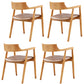 Contemporary Leather Dining Room Arm Chair Wood Open Back Dining Chair Natural Pink 4 Piece Set Clearhalo ' kitchen&dining_furn' 'Dining Chairs' 'Dining Tables & Seating' 'dining_chair' 'furn' 'furn_dining_chair' 'Furniture' 'furniture_dining_chair' 'Kitchen & Dining Furniture' 'kitchen' 4097482