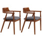 Contemporary Leather Dining Room Arm Chair Wood Open Back Dining Chair Walnut Dark Gray 2 Piece Set Clearhalo ' kitchen&dining_furn' 'Dining Chairs' 'Dining Tables & Seating' 'dining_chair' 'furn' 'furn_dining_chair' 'Furniture' 'furniture_dining_chair' 'Kitchen & Dining Furniture' 'kitchen' 4097491