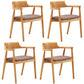 Contemporary Leather Dining Room Arm Chair Wood Open Back Dining Chair Natural Dark Brown 4 Piece Set Clearhalo ' kitchen&dining_furn' 'Dining Chairs' 'Dining Tables & Seating' 'dining_chair' 'furn' 'furn_dining_chair' 'Furniture' 'furniture_dining_chair' 'Kitchen & Dining Furniture' 'kitchen' 4097492