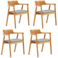 Contemporary Leather Dining Room Arm Chair Wood Open Back Dining Chair Natural Gray 4 Piece Set Clearhalo ' kitchen&dining_furn' 'Dining Chairs' 'Dining Tables & Seating' 'dining_chair' 'furn' 'furn_dining_chair' 'Furniture' 'furniture_dining_chair' 'Kitchen & Dining Furniture' 'kitchen' 4097495