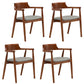Contemporary Leather Dining Room Arm Chair Wood Open Back Dining Chair Walnut Gray 4 Piece Set Clearhalo ' kitchen&dining_furn' 'Dining Chairs' 'Dining Tables & Seating' 'dining_chair' 'furn' 'furn_dining_chair' 'Furniture' 'furniture_dining_chair' 'Kitchen & Dining Furniture' 'kitchen' 4097498